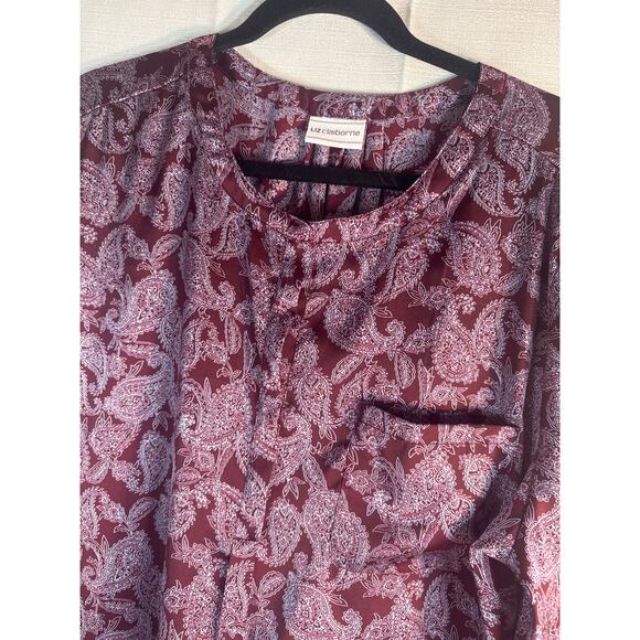 Liz Claiborne 3/4 sleeve dress shirt blouse purple size XL - Picture 2 of 6